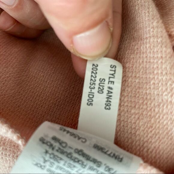 Madewell Pink Coral Cropped Short Sleeve Sweatshirt Knit Short Sleeve Tee size S - Picture 5 of 5